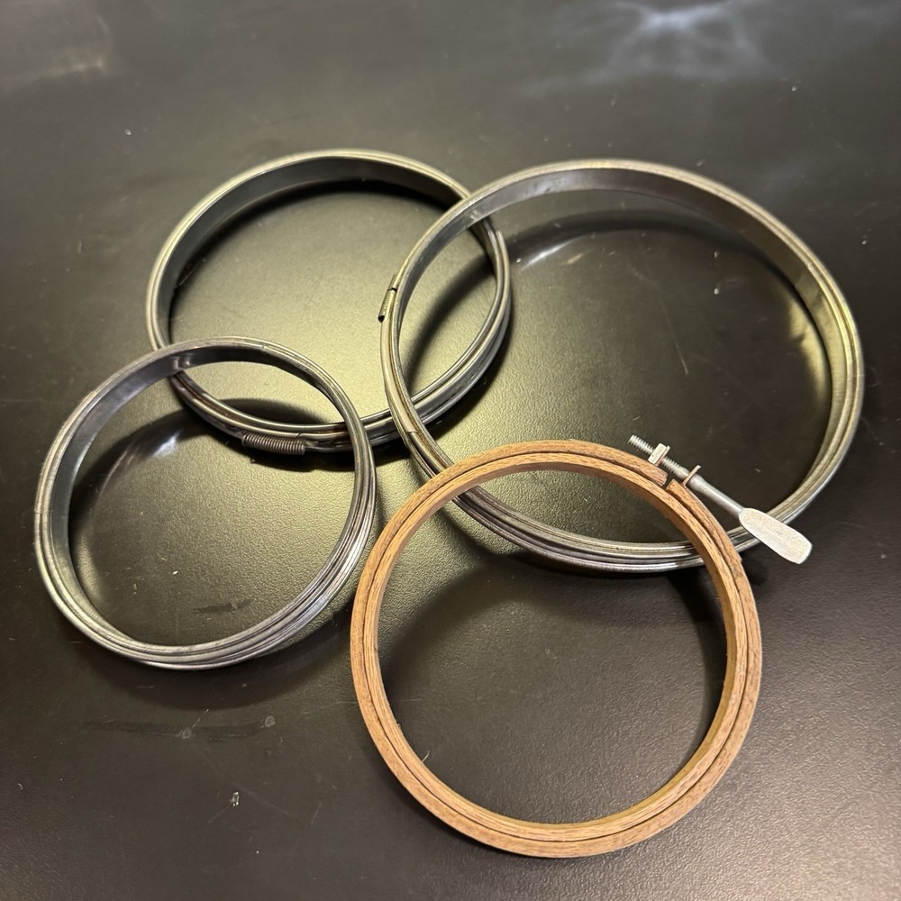 Embroidery Hoops Screw Tension And Spring Set of 4 Round